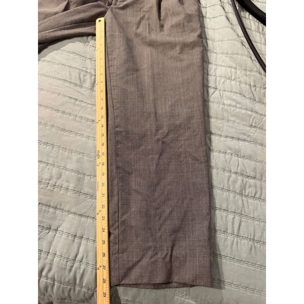 Jos. A. Bank Mens 42L Grey Glen Plaid 100% Wool 2-Piece Suit Pleated Pants 36L - Picture 9 of 12